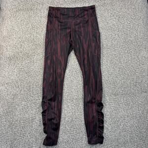 Burgundy and black lululemon leggings